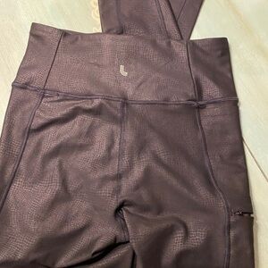 LOLE  New‎ snake print black leggings support waistband pockets size small